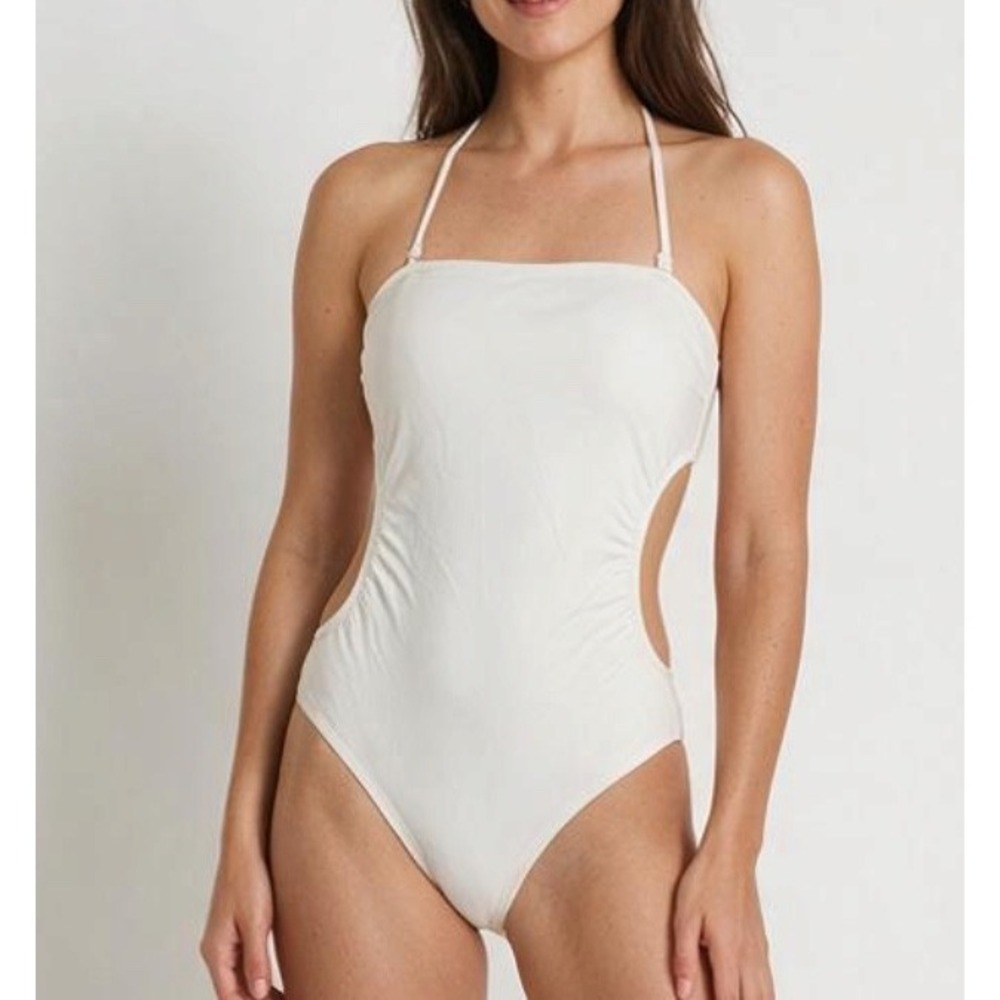 NWT J Crew Monokini STRAPLESS Option BANDEAU Cut-Out Sides Swim Suit One-Piece 4